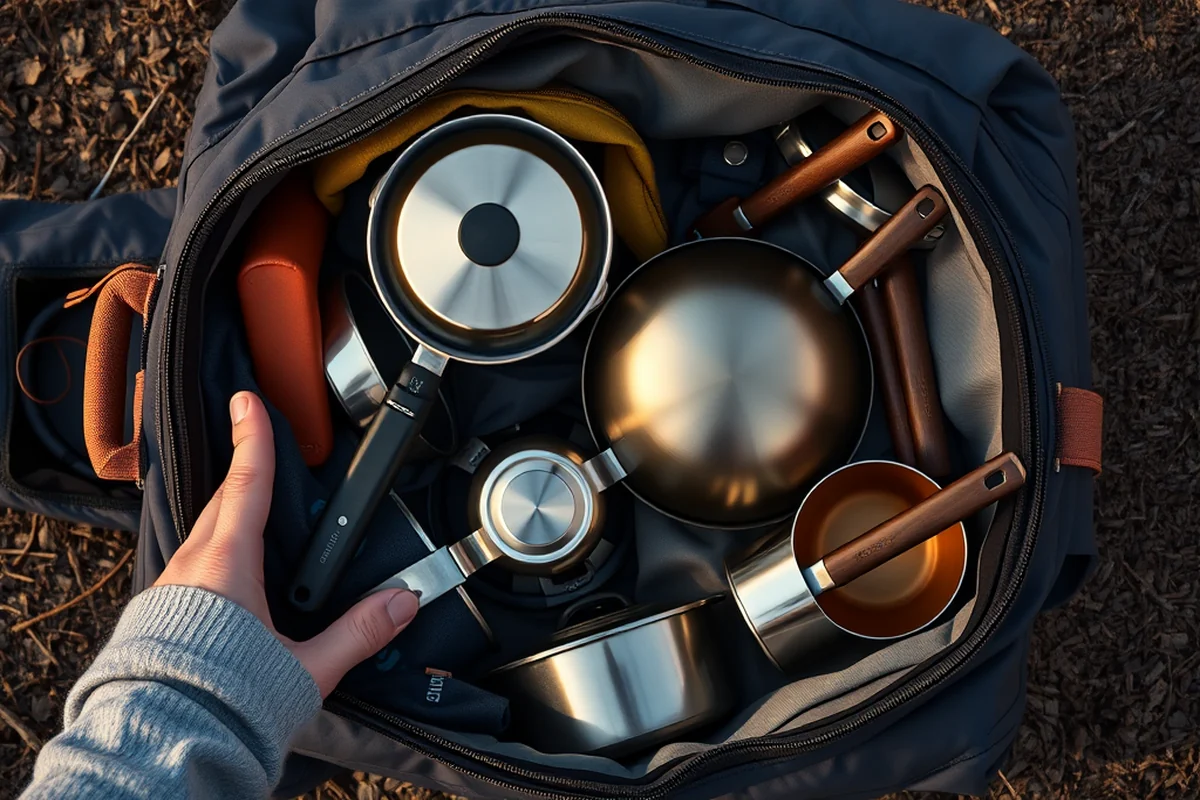 camping cookware set — Camping Cookware Set (the finished result)